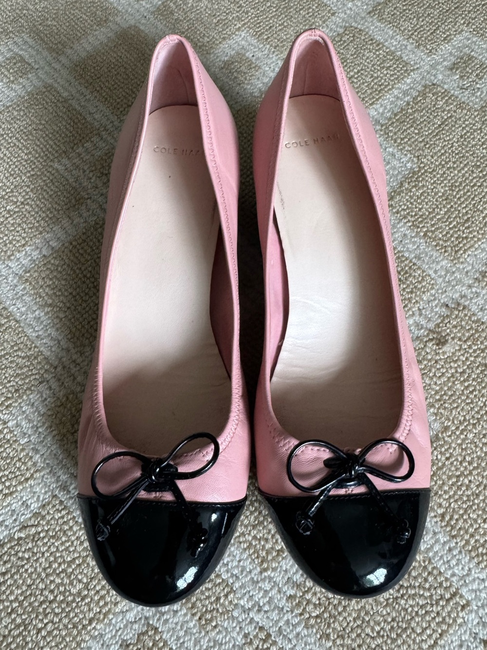 Cole Haan Nike Air Pink Leather Cap Toe Wedge Ballet Shoes Size 8.5 - Picture 7 of 13